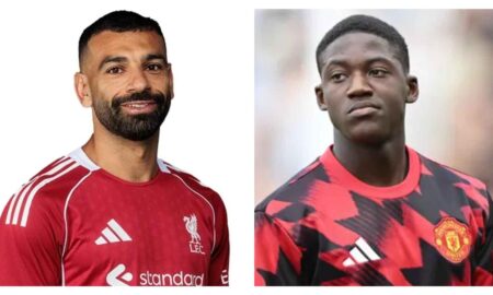 Mo Salah and Kobbie Mainoo
