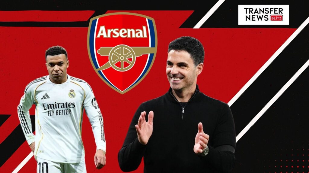 Arsenal's Mikel Arteta and Real Madrid's Kylian Mbappe