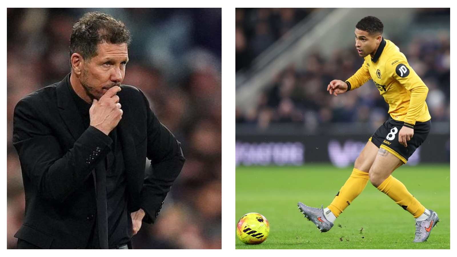 Diego Simeone, Atletico Madrid manager & Joao Gomes, Wolves