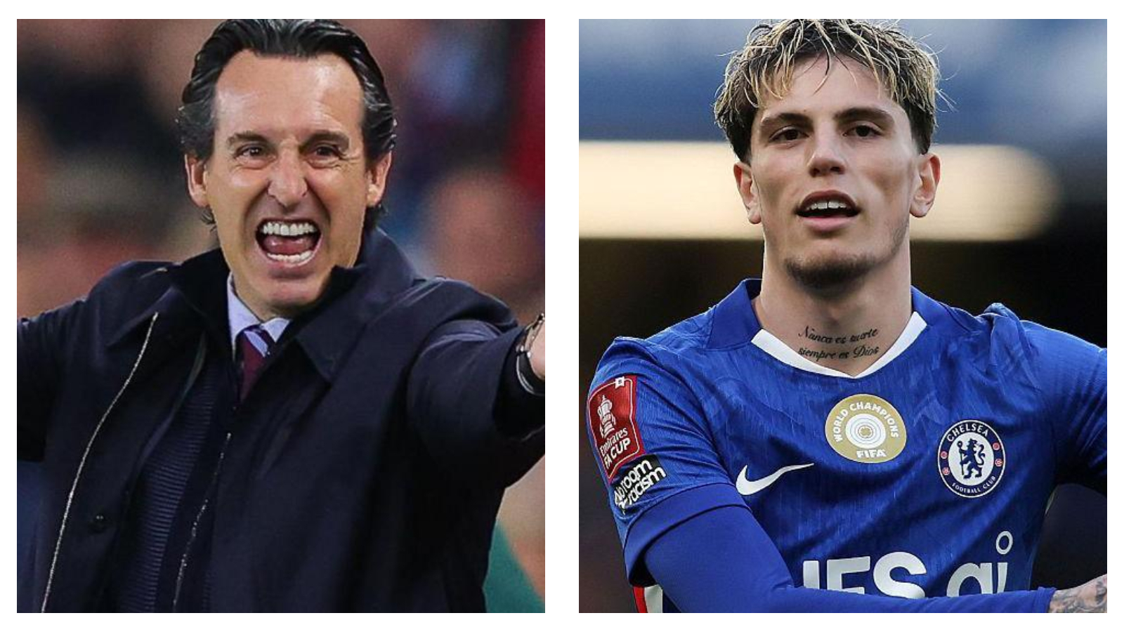 Unai Emery, Aston Villa head coach & Alejandro Garnacho, Chelsea transfer