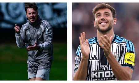 Nico Gonzalez and Matthias Jaissle of Newcastle